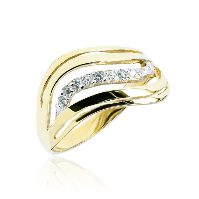 Inel Aur 8K cu Zirconii - Model Val