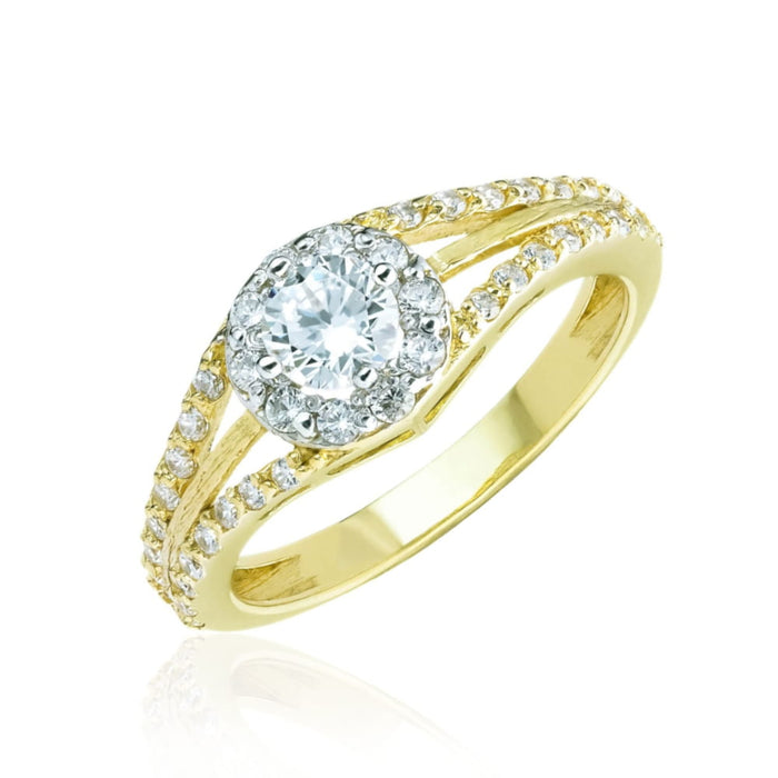 Inel de Logodnă Aur 8K Elegant cu Zirconii