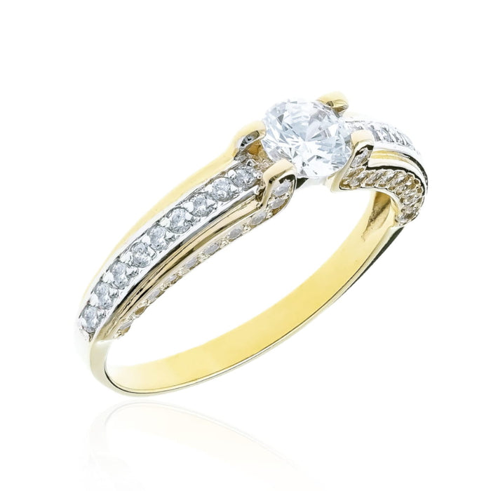 Inel Aur 8K cu Zirconii Bogate - Eleganță Strălucitoare