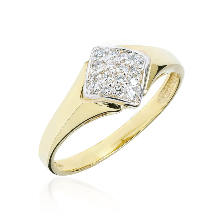 Inel Aur 8K cu Zirconiu Pătrat - Eleganță Definită
