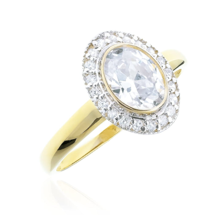 Inel Elegant Aur 8K cu Zirconiu – Design Markiza