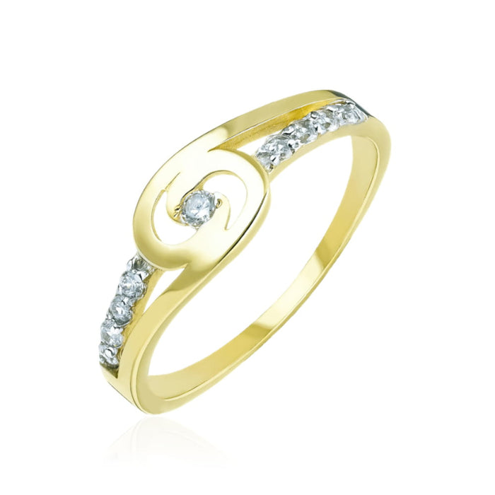 Inel Aur 8K Împletit cu Zirconii - Eleganță Subtilă