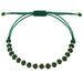 Brățară cu bile si pietre de smarald pe șnur verde
