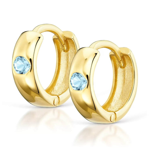 Cercei Rotunzi Aur 8K cu Zirconiu Albastru