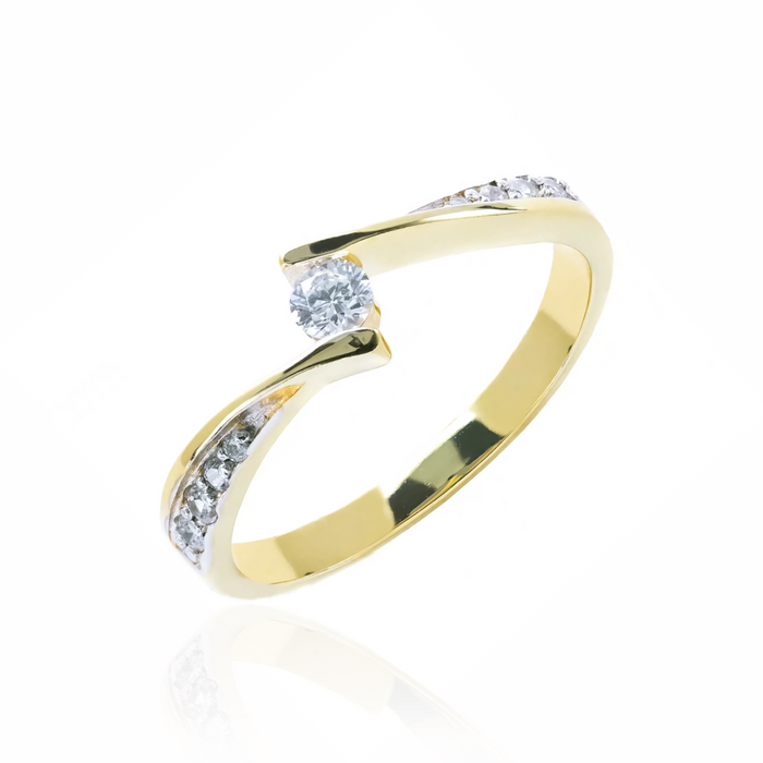 Inel Elegant din Aur 8K cu Zirconiu 2.1359P