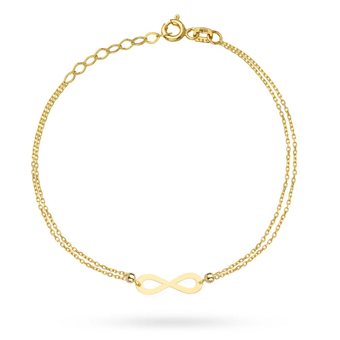 Bratara din aur cu semn infinit pe lant dublu