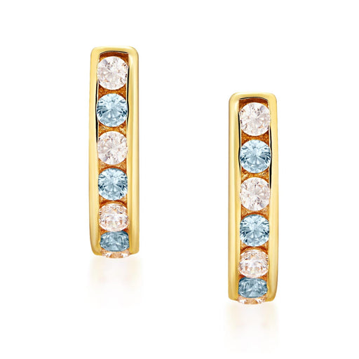 Cercei Aur 8K Sparkle cu Pietre Albastre