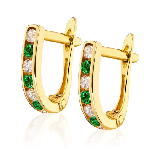 Cercei Aur 8K Sparkle cu Zirconiu Verde