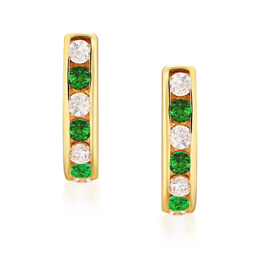 Cercei Aur 8K Sparkle cu Zirconiu Verde