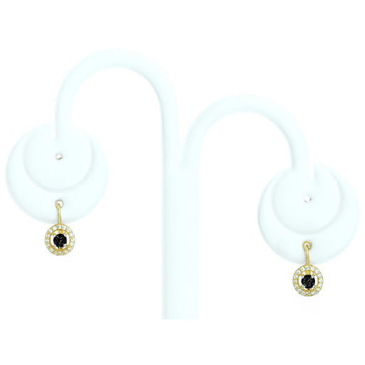 Cercei Rotunzi din Aur 8K cu Zirconii Negre