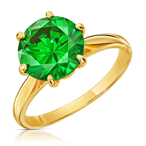 Inel Elegant Lady Glamour din Aur 8K cu Smarald