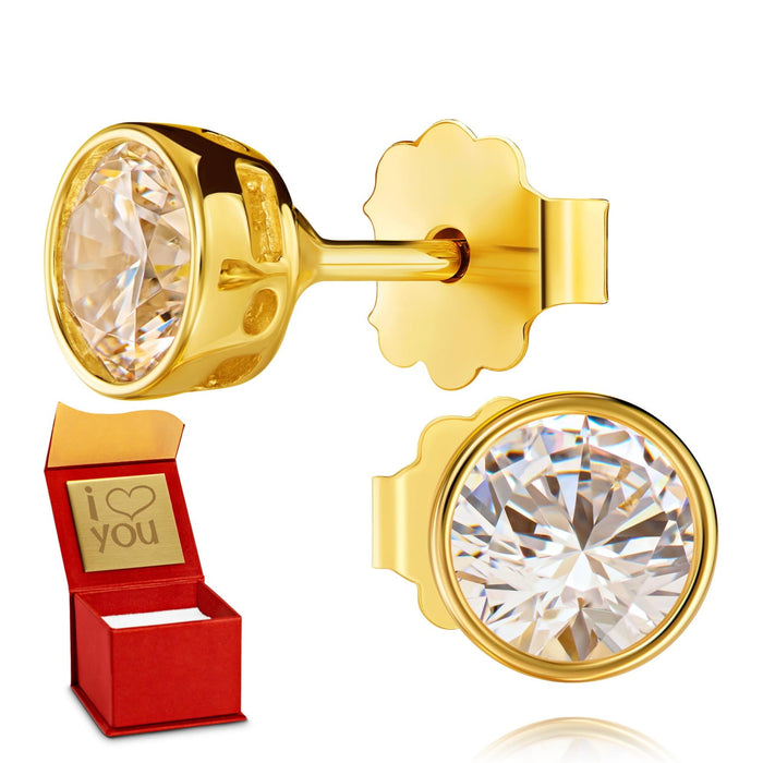 Cercei Delicați din Aur 8K cu Zirconiu