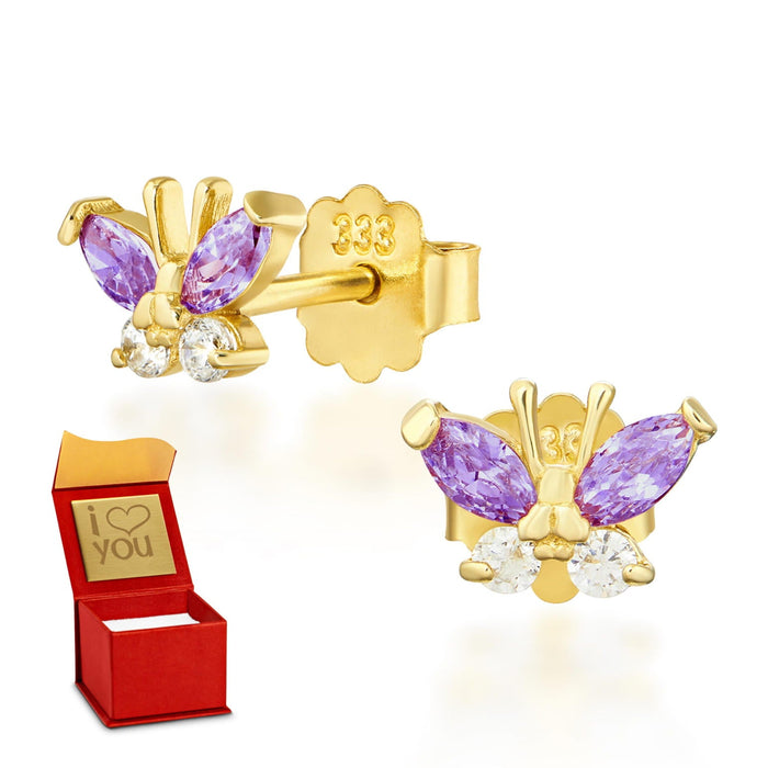 Cercei Aur 8K Fluturi Mov 1.158f