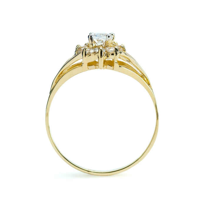 Inel Elegant Aur 8K cu Zirconiu Marquise - Bijuterie Rafinată