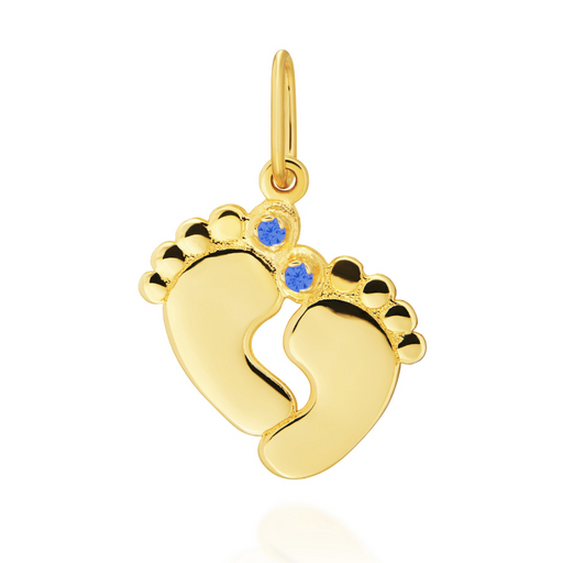 Pandantiv Aur 14K Stópice Cu Zirconiu Albastru Pe Deget