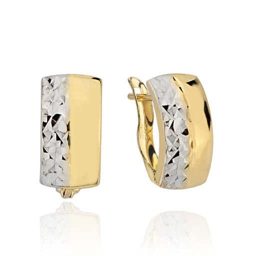 Cercei Aur 14k cu Model Ajurat Alb si Neted