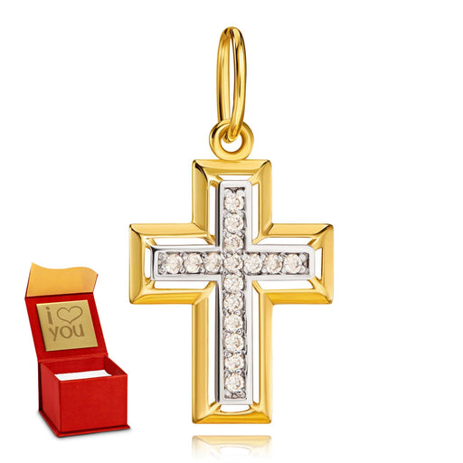 Cruciuliță din Aur 8K cu Zirconii Albe