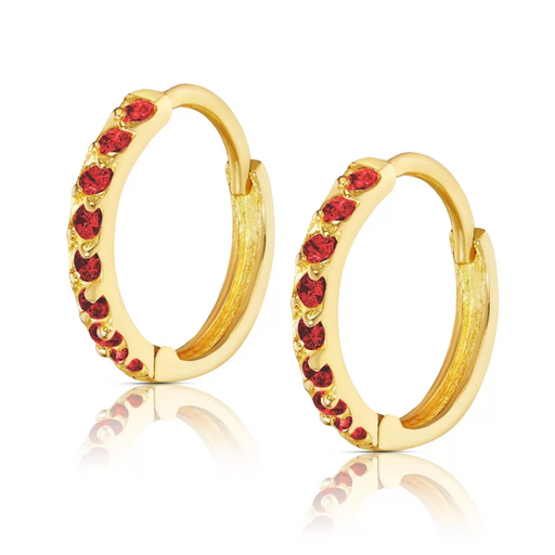 Cercei Aur 8K Princess Sparkle cu Zirconii Rubin