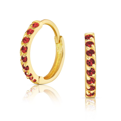 Cercei Aur 8K Princess Sparkle cu Zirconii Rubin