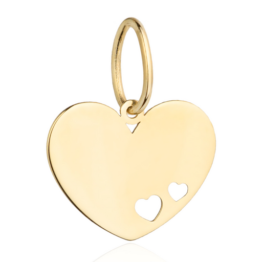 Pandantiv inimă netedă de aur cu inimioare mici