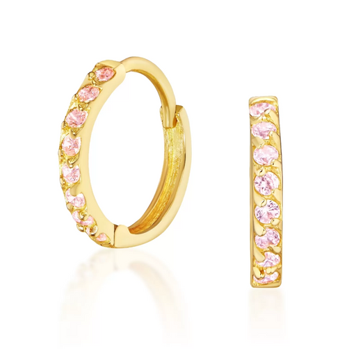 Cercei din aur cu pietre roz