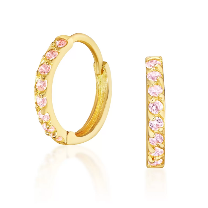 Cercei din aur cu pietre roz