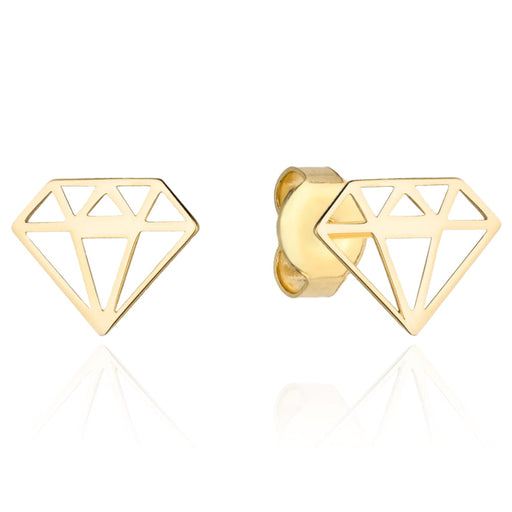 Cercei din Aur 14K cu model în formă de diamant