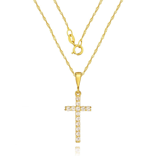 Cruciuliță Elegantă cu Zirconiu, Aur 8K M.09