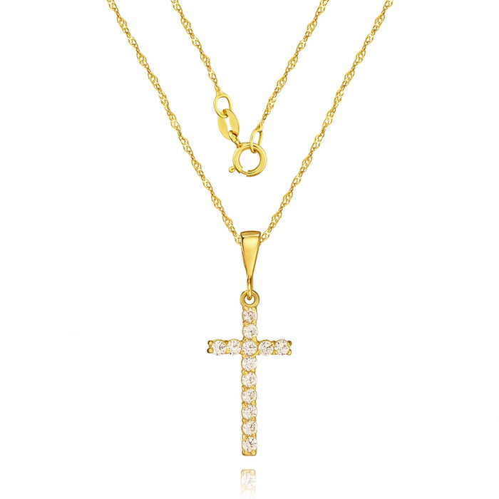 Cruciuliță Elegantă cu Zirconiu, Aur 8K M.09