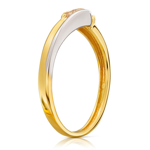 Inel Aur 8K cu Zirconii Albe – Eleganță Subtilă