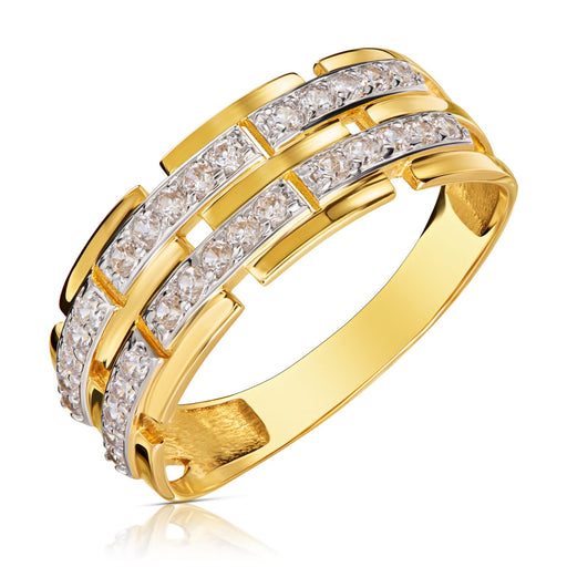 Inel Aur 8K Modern cu Zirconii - Design Lat și Elegant