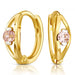 Cercei Rotunzi din Aur Roz 8K cu Zirconiu