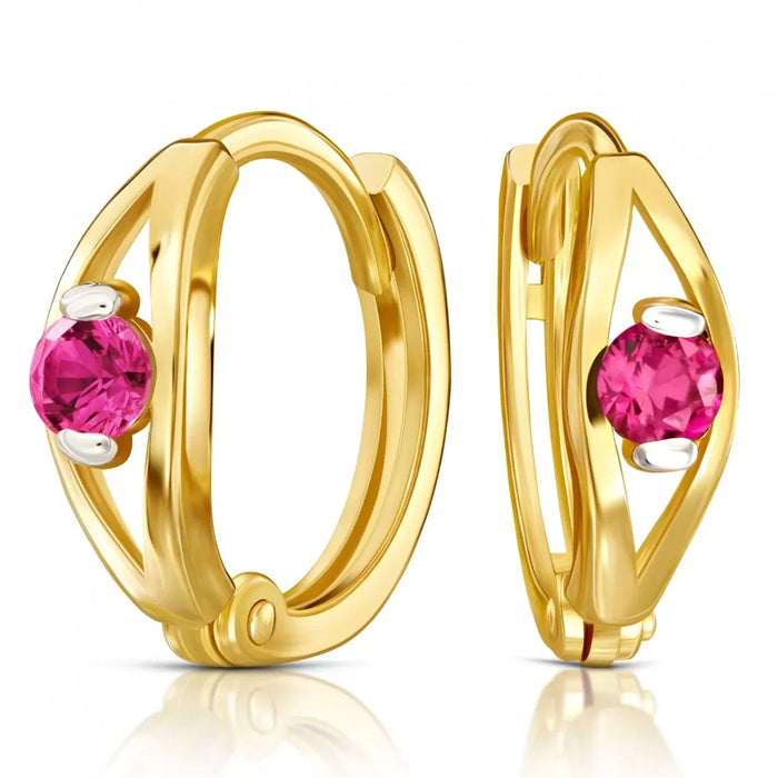 Cercei Rotunzi din Aur 8K cu Zirconiu Violet