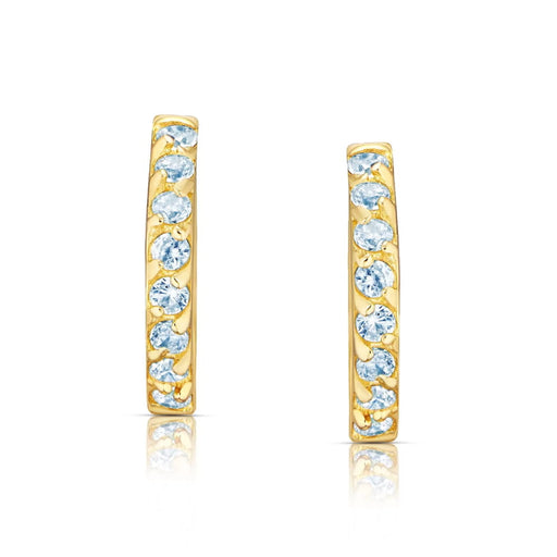 Cercei Aur 8K Princess Sparkle Albastru