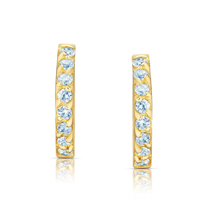 Cercei Aur 8K Princess Sparkle Albastru