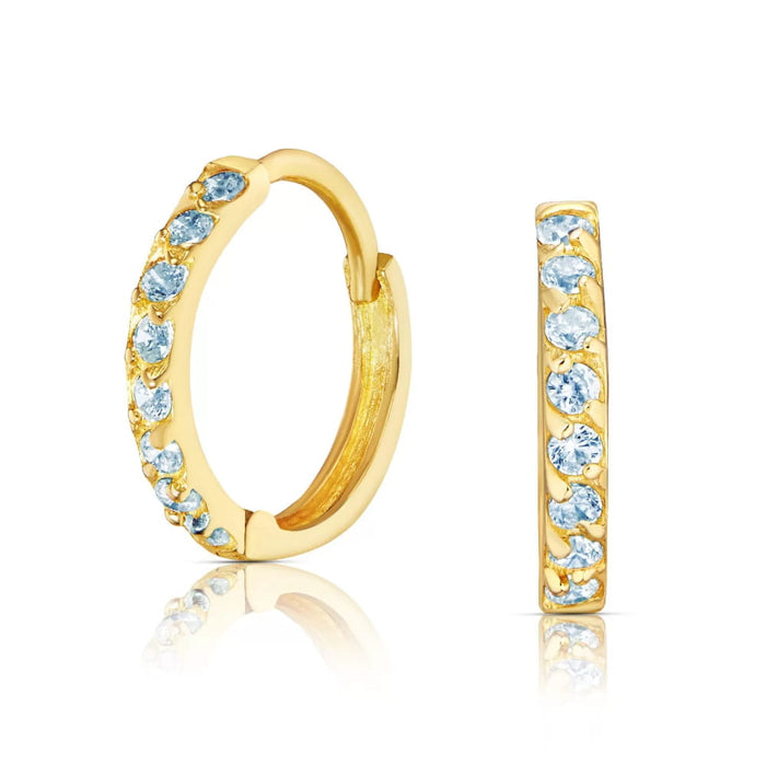 Cercei Aur 8K Princess Sparkle Albastru