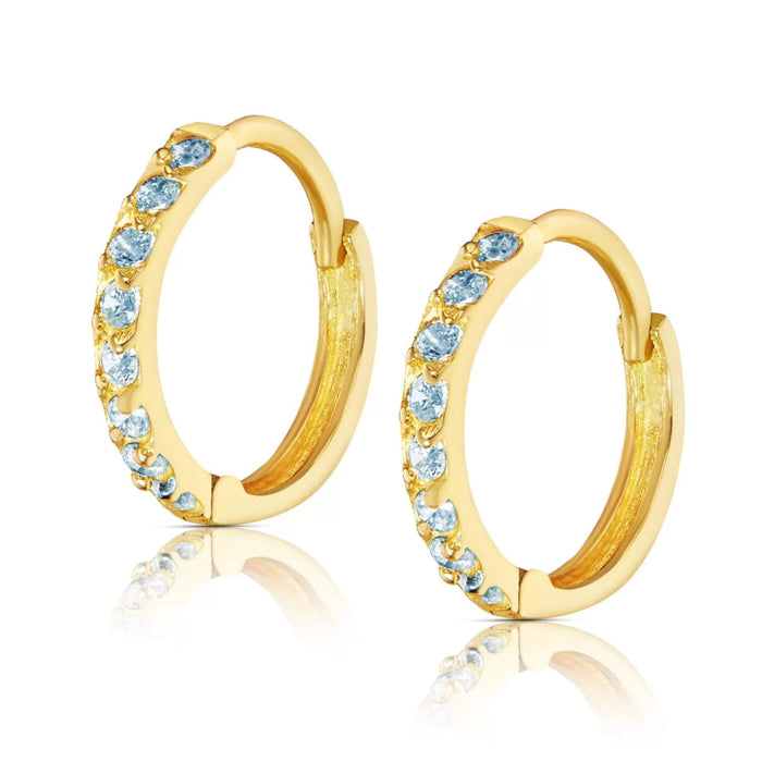 Cercei Aur 8K Princess Sparkle Albastru