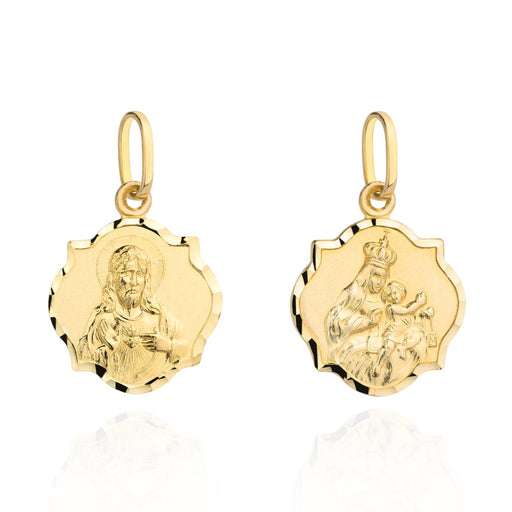 Medalion Aur 14k cu Iisus Hristos si Maica Sfanta