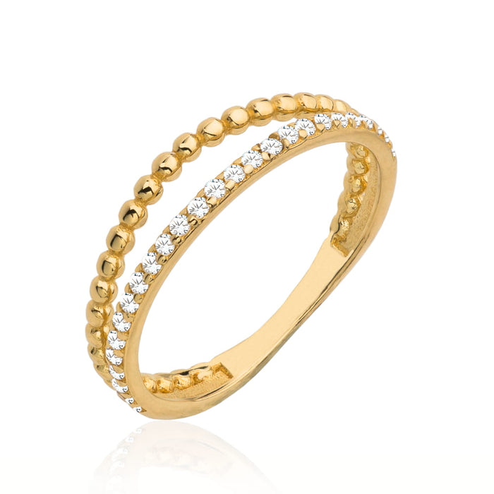 Inel Aur 14k cu Bilute si Zirconii Albe