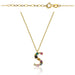 Colier cu Litera S si Pietre Multicolore- Aur 14k
