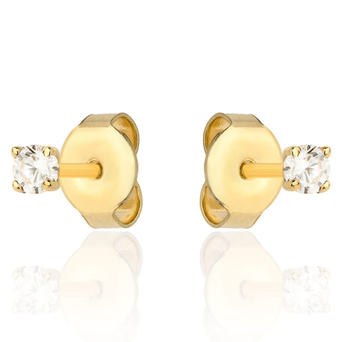 Cercei de aur cu zircon alb central