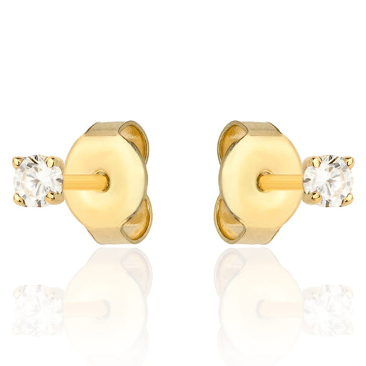 Cercei de aur cu zircon alb central