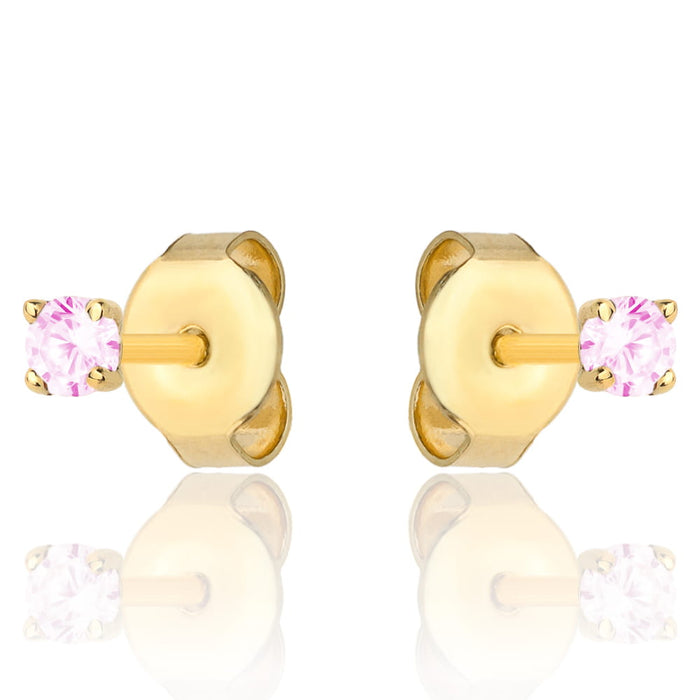 Cercei Aur 14k cu Zirconii Roz Deschis