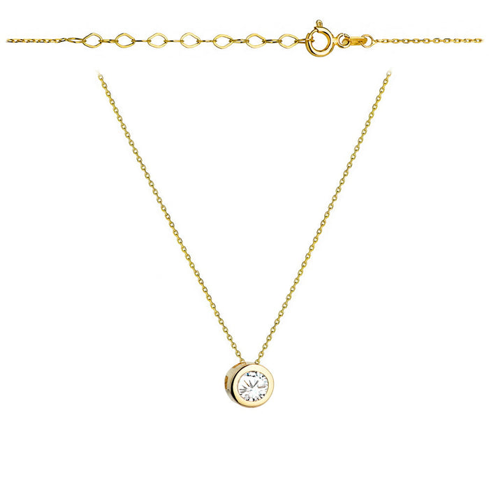 Colier Aur 14k cu Zircon Alb