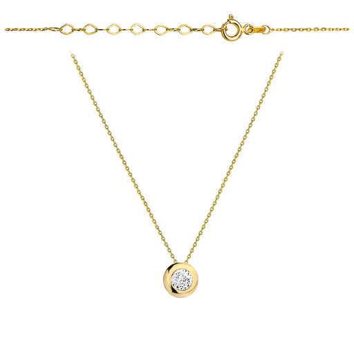 Colier Aur 14k cu Zircon Alb