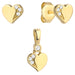 Set Aur 14k cu Inimioare si Zirconii Albe