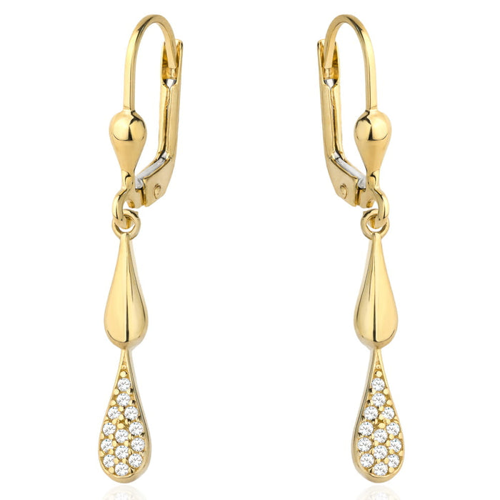 Cercei Aur 14k cu Model Neted si Zirconii