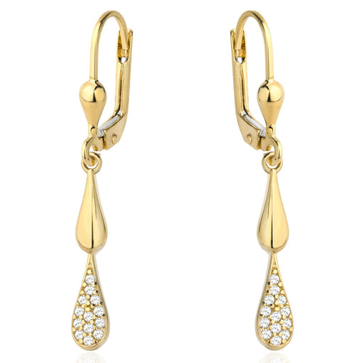 Cercei Aur 14k cu Model Neted si Zirconii