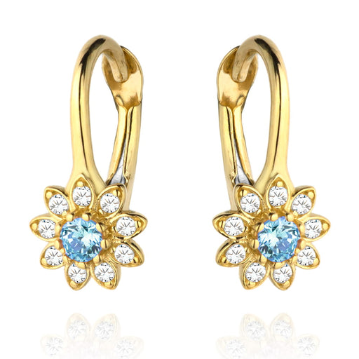 Cercei Aur 14k cu Floricele si Zirconii