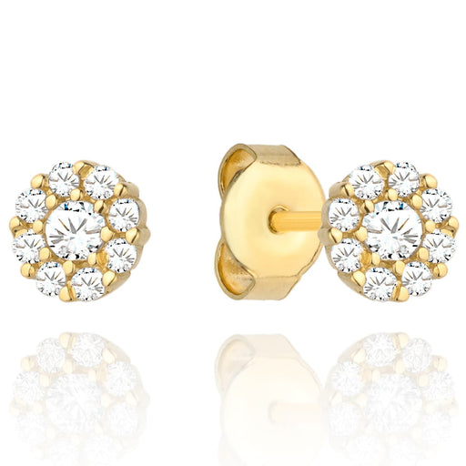 Cercei cu flori împânziți cu zirconii cubici